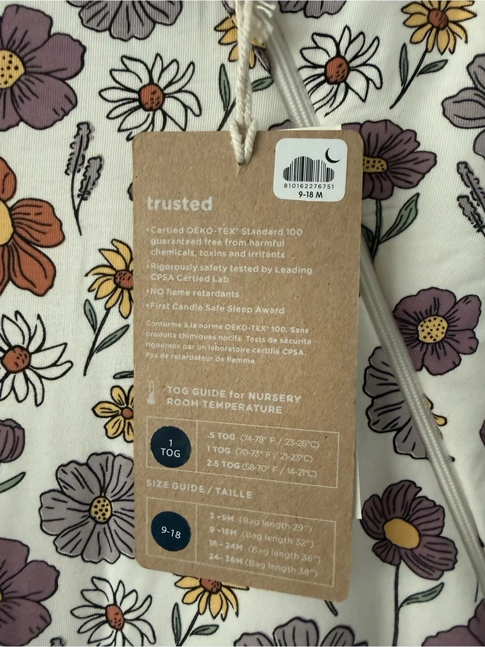 NWT günamüna Mauve white Floral Sleep‎ Bag sleep sack for Babies
